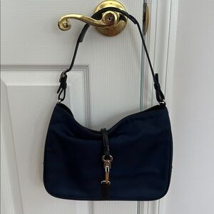 Coach Navy Shoulder Bag with Black Details